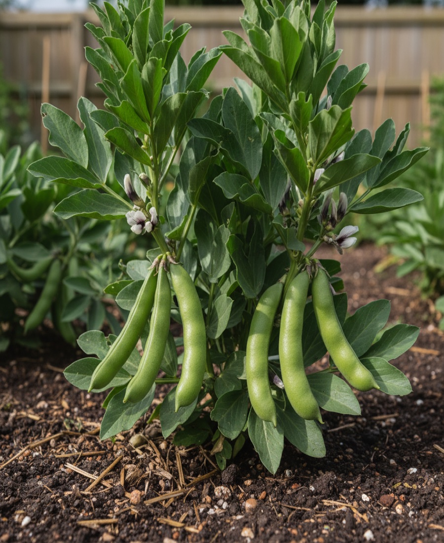 Broad beans, a nitrogen-fixing legume in the rotation